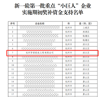 華新機電晉升國家重點“小巨人”啦！